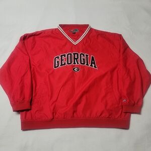 Vtg Georgia Bulldogs UGA Pullover Windbreaker Pro Player Y2k Sz 2XL Red Golf